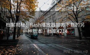 档案揭秘：flash播放器官方下载的另一种版本 · 档案4214