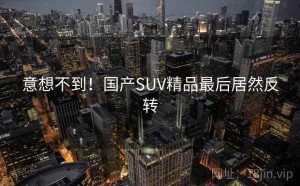 意想不到！国产SUV精品最后居然反转